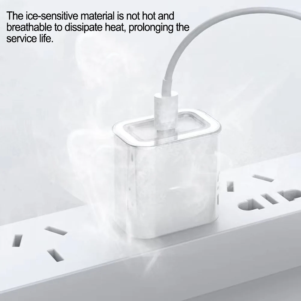 Transparent Phone Charger Adapter Protective Case Full Cover Shell 18W 20W  Mobile Phone Accessories