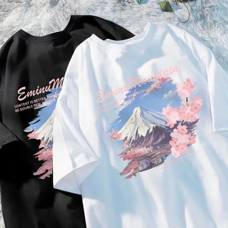 Verano último diseño puro algodón Casual a juego pareja manga corta suelta moda Unisex camiseta Top hombres ropa de diseñador de lujo