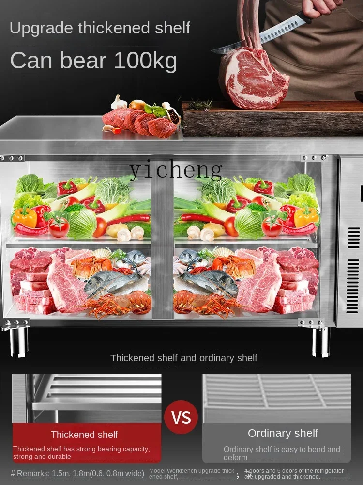 Mesa refrigerada ZZ, freezer comercial, cozinha, armário, freezer, mesa operacional de aço inoxidável