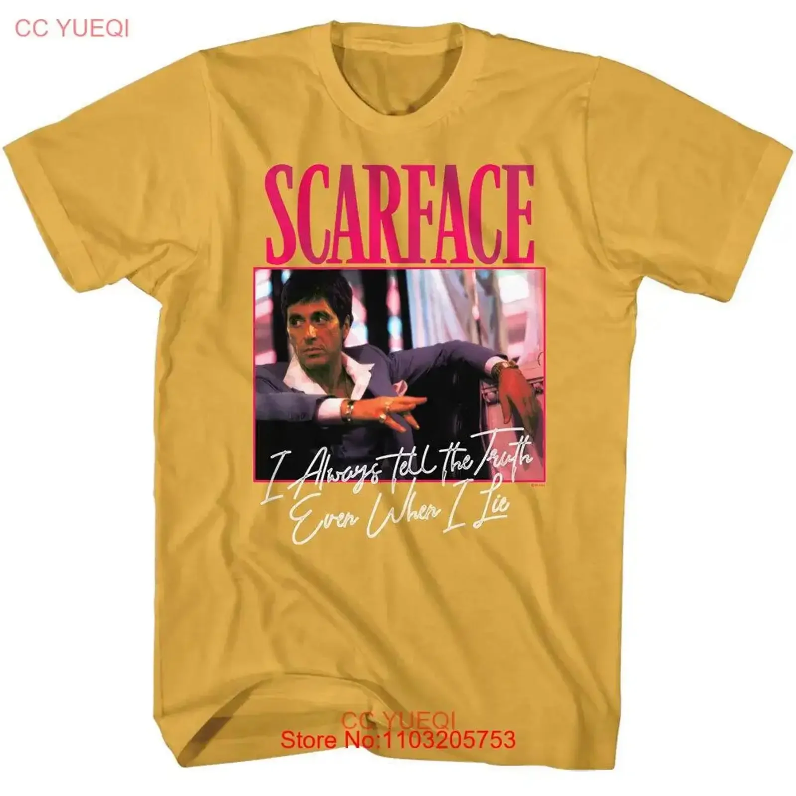 

Scarface Men's T Shirt Movie Tony Montana Al Pacino Even When I Lie New Ginger vintage Washed Versatile graphic Unisex