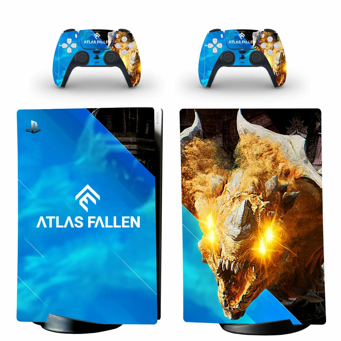 Atlas Fallen PS5 Digital Skin Sticker Decal Cover for Console and 2 Controllers Vinyl Skins