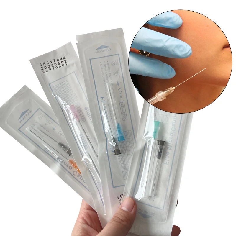 10/20/50/100pcs Disposable Sterile Blunt Tip Cannula for Filler 14G 18G 20G 21G 22G 23G 25G 27G 30G Detachable Filling Needle