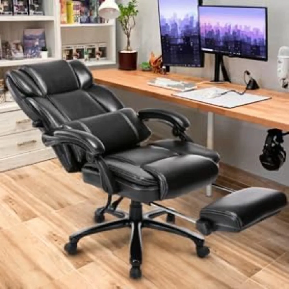 Office Chair with Footrest, Ergonomic High Back Design Executive Computer Desk Chair with Removable Lumbar Pillow, 90-135