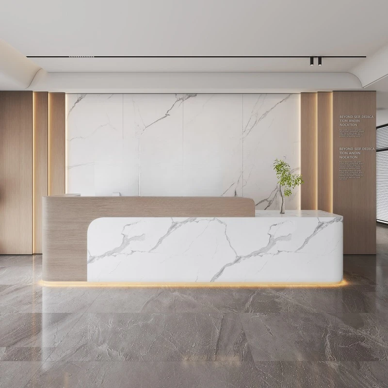 Unique Modern Reception Desks Company Executive Minimalist Design Reception Desks Simple Luxury Mostrador Commercial Furniture