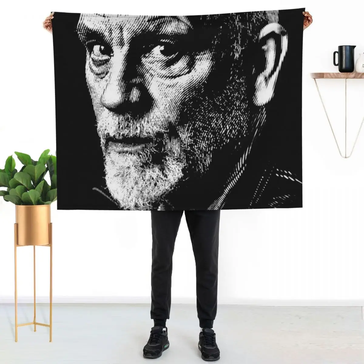 Black & White Portrait Of John Malkovich Throw Blanket Picnic Tourist funny gift Sofa Throw Blankets