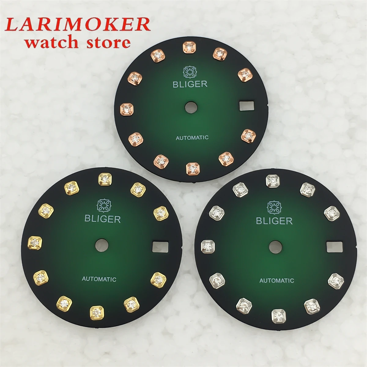 BLIGER 20,5 мм женский циферблат, градиентный циферблат, аксессуары для модификации часов с синими и белыми бриллиантами