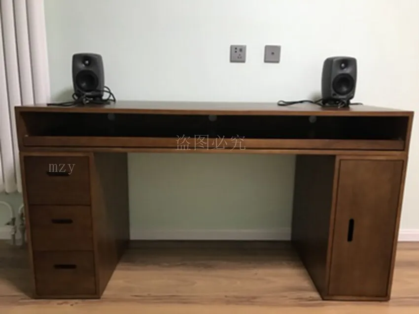 Electric Piano Storage Desk Solid Wood Keyboard Stand Bookcase Desk Recording Studio Workstation