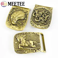 1Pc Meetee Solid Brass Metal Buckle Men Women Belt Head Fit For Belts 37-38mm DIY Leather Crafts Jeans Accessories YK159