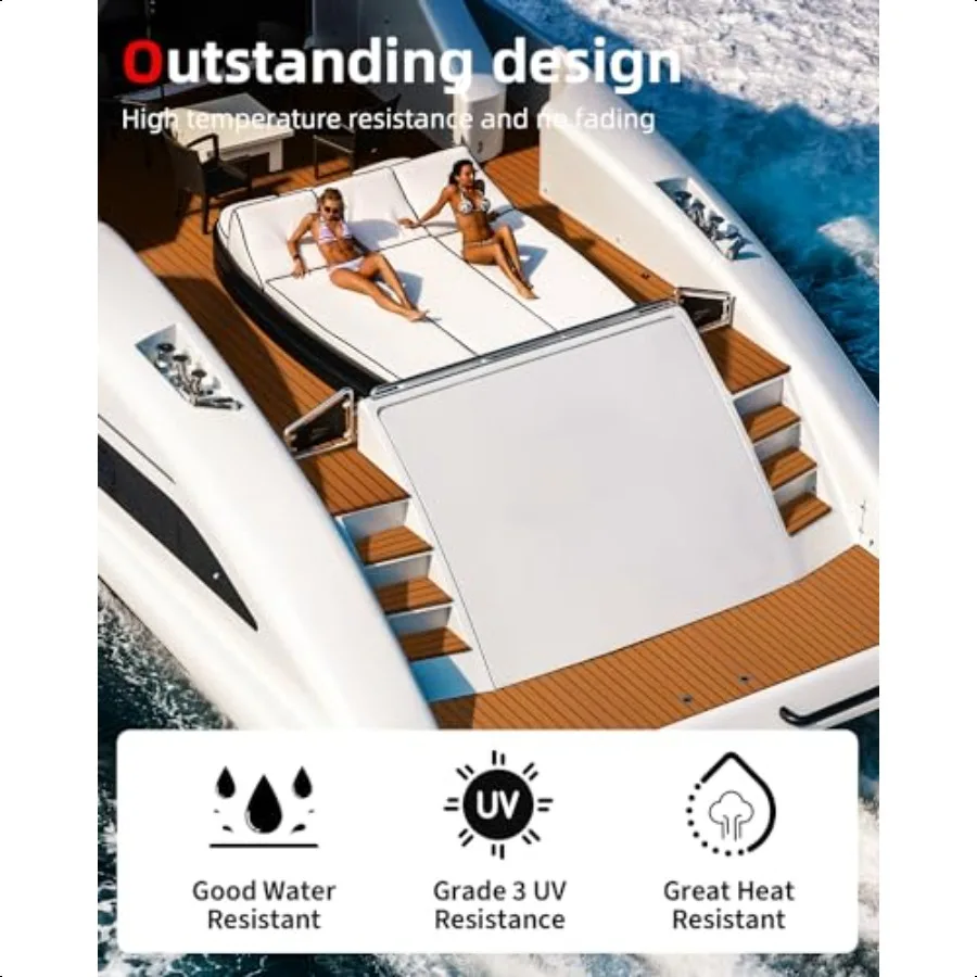 إيفا رغوة قارب التزيين 96 ''x 45.6'' 36'' 28.8 ''24'' 16.8'' 48''x16.8'' ذاتية اللصق فو خشب الساج البحرية الأرضيات ورقة وسادة تثبيت #4