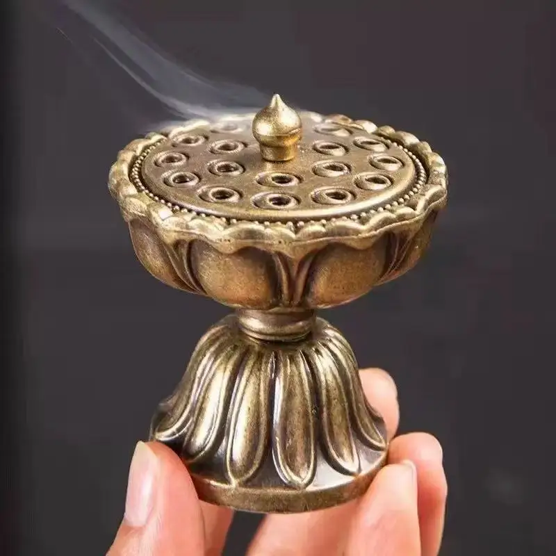 1pc Creative Lotus Iron Ornament Incense Burner Suitable for Fragrant Plate Tower Incense Reverse Flow Incense Combustion