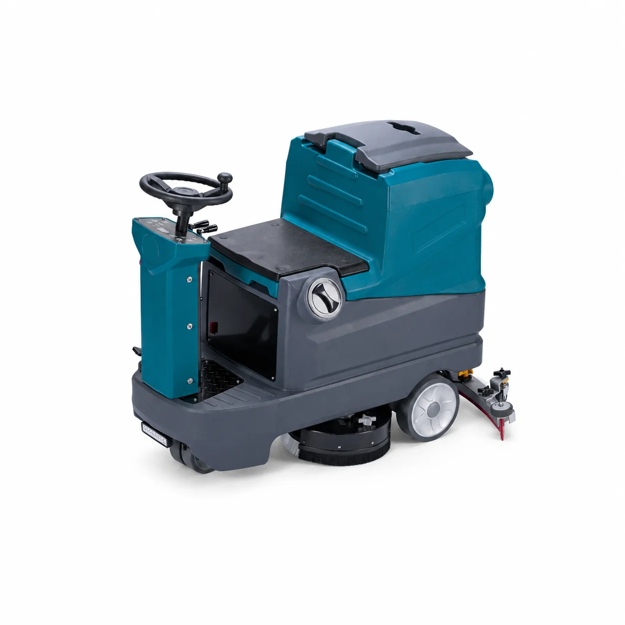 Zoyon ZY-D5S Ride-On Floor Scrubber 2050W Dual Brush Low Noise 68dB Battery Included for Factory Warehouse Airport