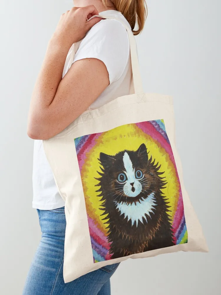 

TIE DYE RAINBOW & CAT - Louis Wain Cats Tote Bag supermarket folding bag sac pour femme Cloth bag Shopper