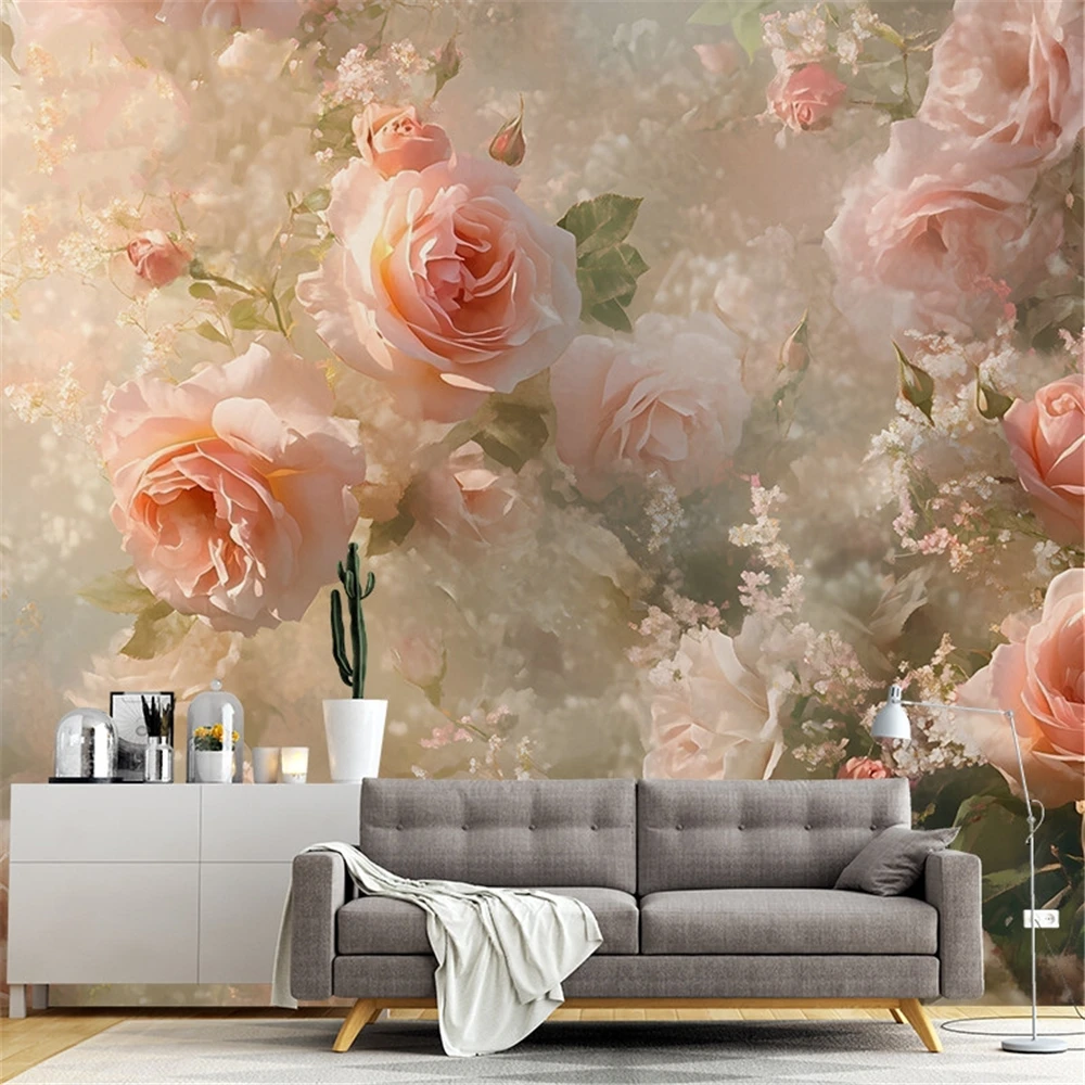 Custom Retro handsome white flower Wall paper 3D mural Wallpaper for Wall Paper for Living Room TV Sofa Backdrop wall Stickers