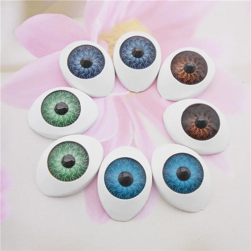 8PCS 4 Pairs Oval 22*16mm Plastic Human Eyes Doll Eyeballs For DIY Doll Toy Crafts Making Accessory