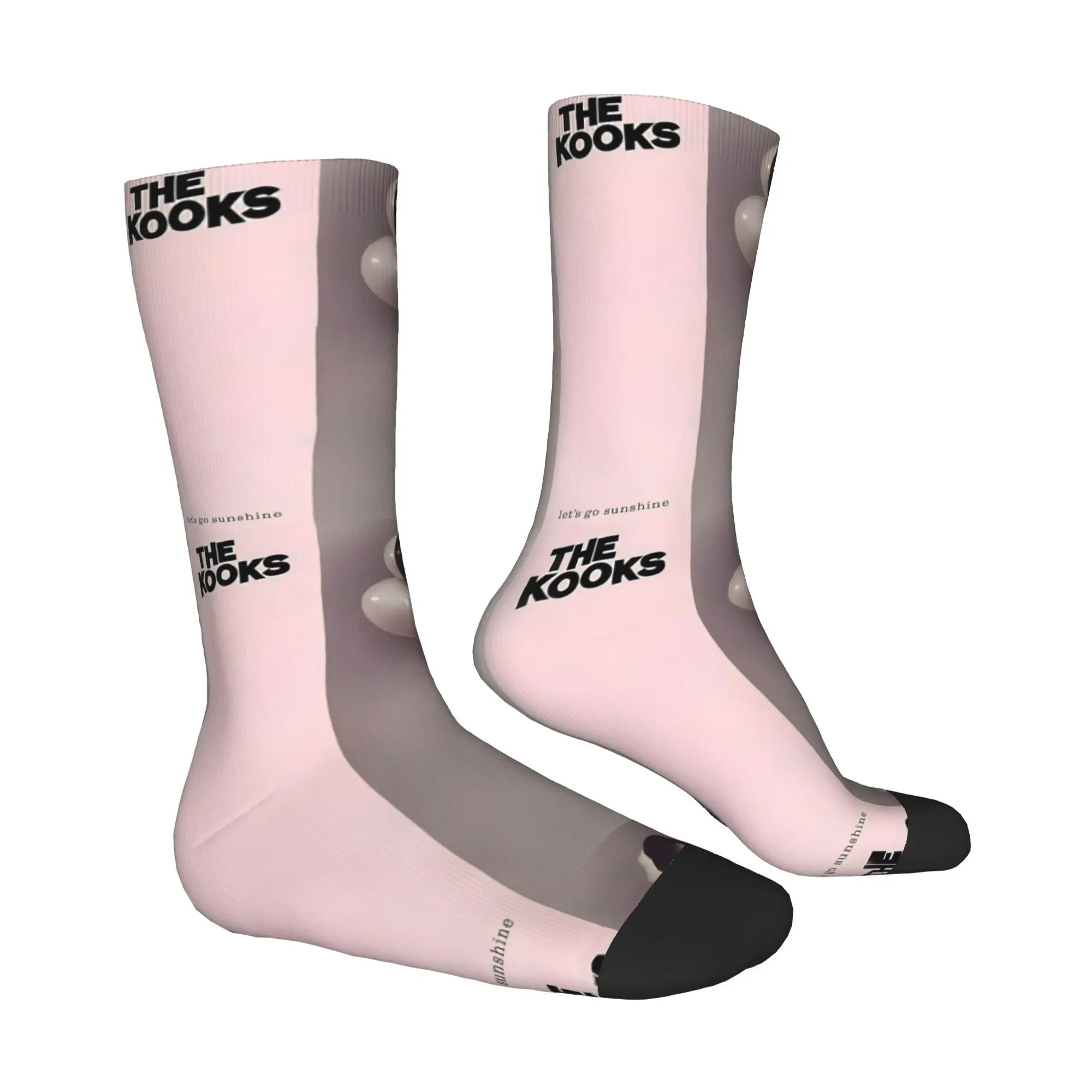 Funny Crazy Sock for Men The Kooks Let's Go Sunshine Hip Hop Music Band Breathable Pattern Printed Crew Sock Novelty Gift