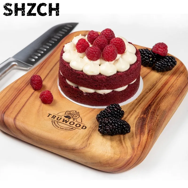Camphor Wood Cutting Board Natural Antibacterial Chopping Block for Kitchen, Double-Side Cutting Board Serving Block for Meat