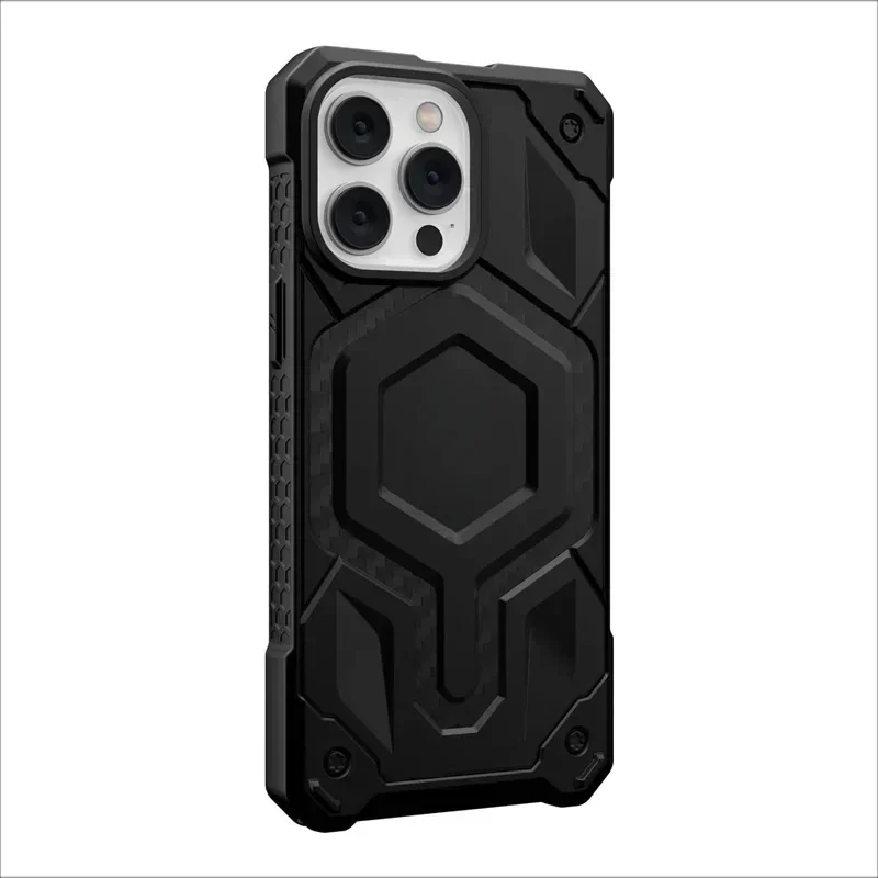 Armor Hard Rugged Case U-AA-G Monarch Carbon Fibre Compatible with MagSafe Case for IPhone 16 Pro Max 13 14 15 Plus Phone Case