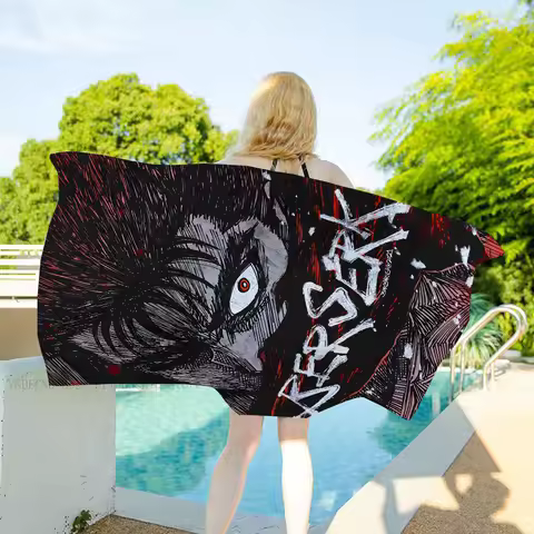 1PC Anime BERSERK Towel Microfiber Beach Towel Quick Dry Kids Beach Blanket Soft Unisex Camping Pool Towel