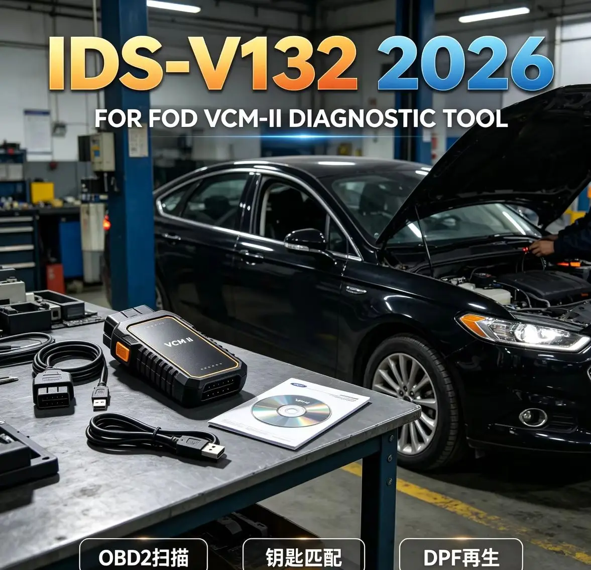 2026 New IDS-V132 IDS 132 For Ford VCMII OBD2 Scanner Diagnostic ToolsWith Auto