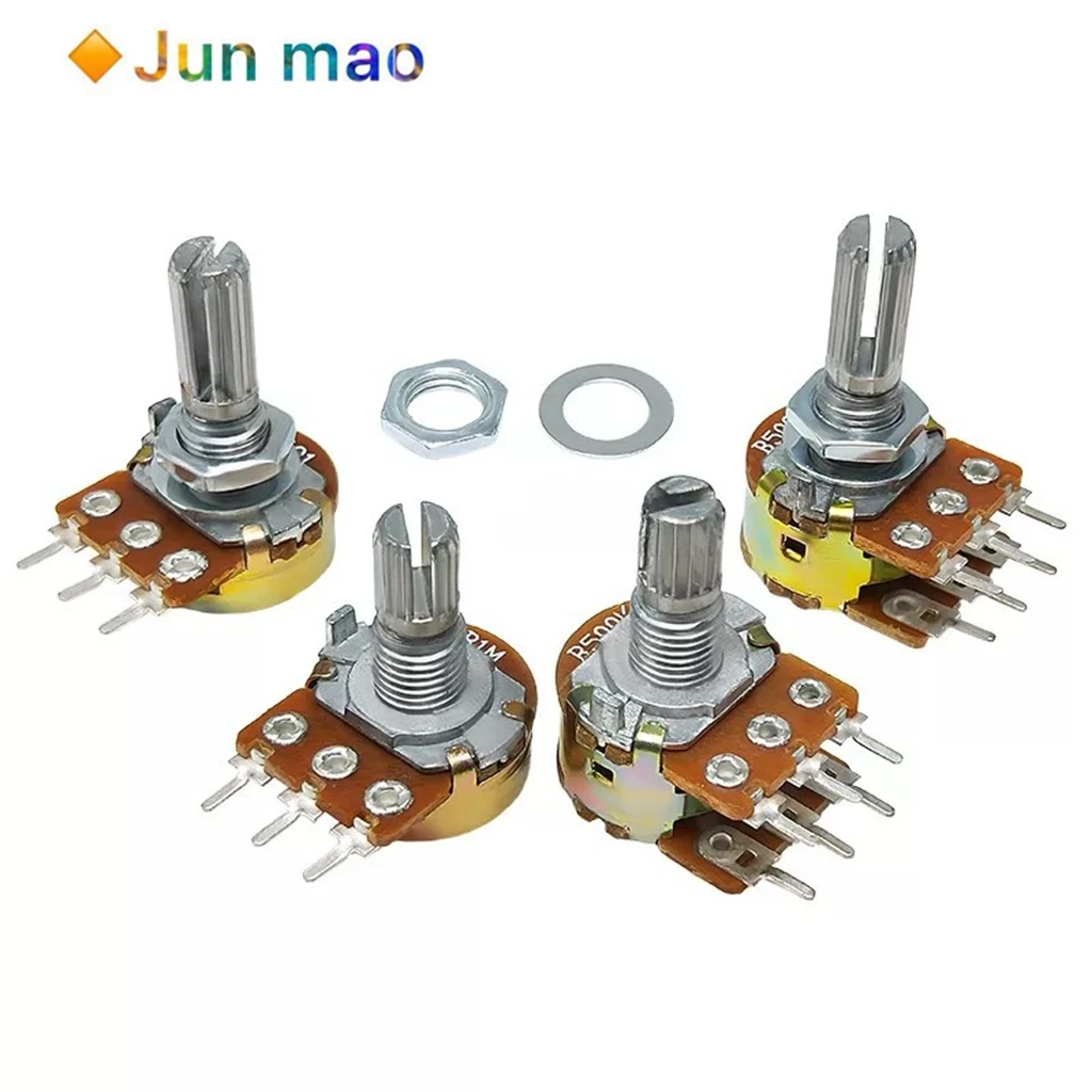 5PCS Single and dual potentiometer WH148 adjustable volume audio amplifier with three or six pins 5K10K20K50K100K