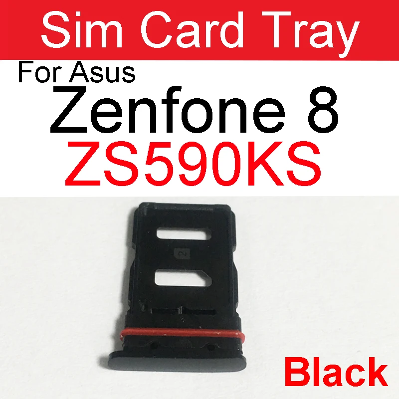 For ASUS Zenfone 8 ZS590KS SIM Card Adapter   Card Tray Holder Sim Card Reader Flex Cable Replacement Parts