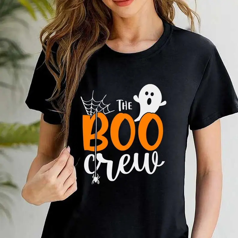 The Boo Crew SVG, Halloween Halloween Family Shirts, Man and Woman The Best Gift for A Big Holiday Funny Cotton Trick or Treat