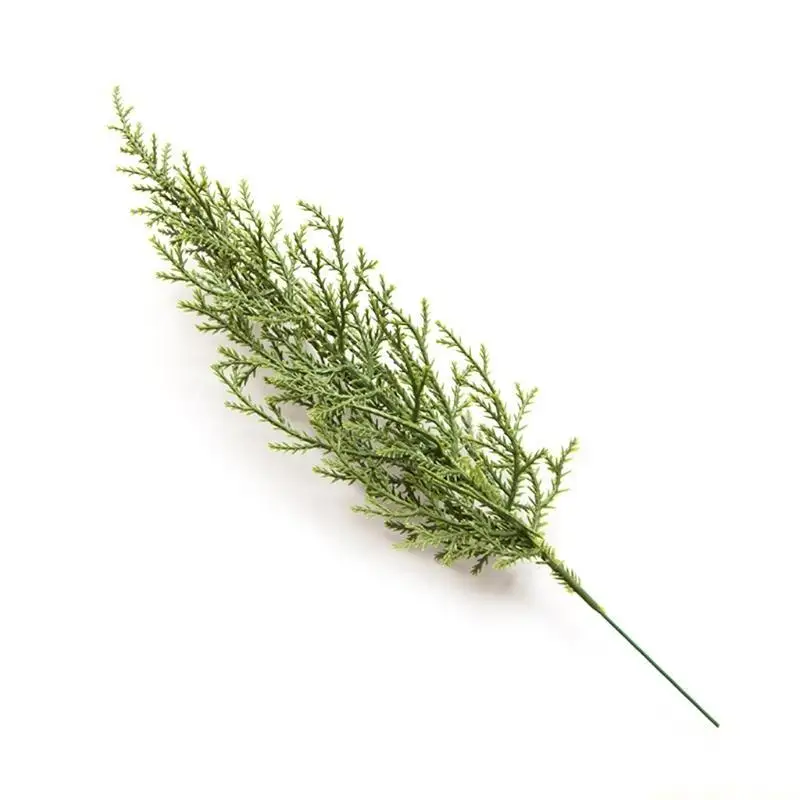 QX2E Christmas Artificial Leaves Simulation Pine Tree Branch for DIY Flower Arrangement Home Christmas Festival Party Decoration