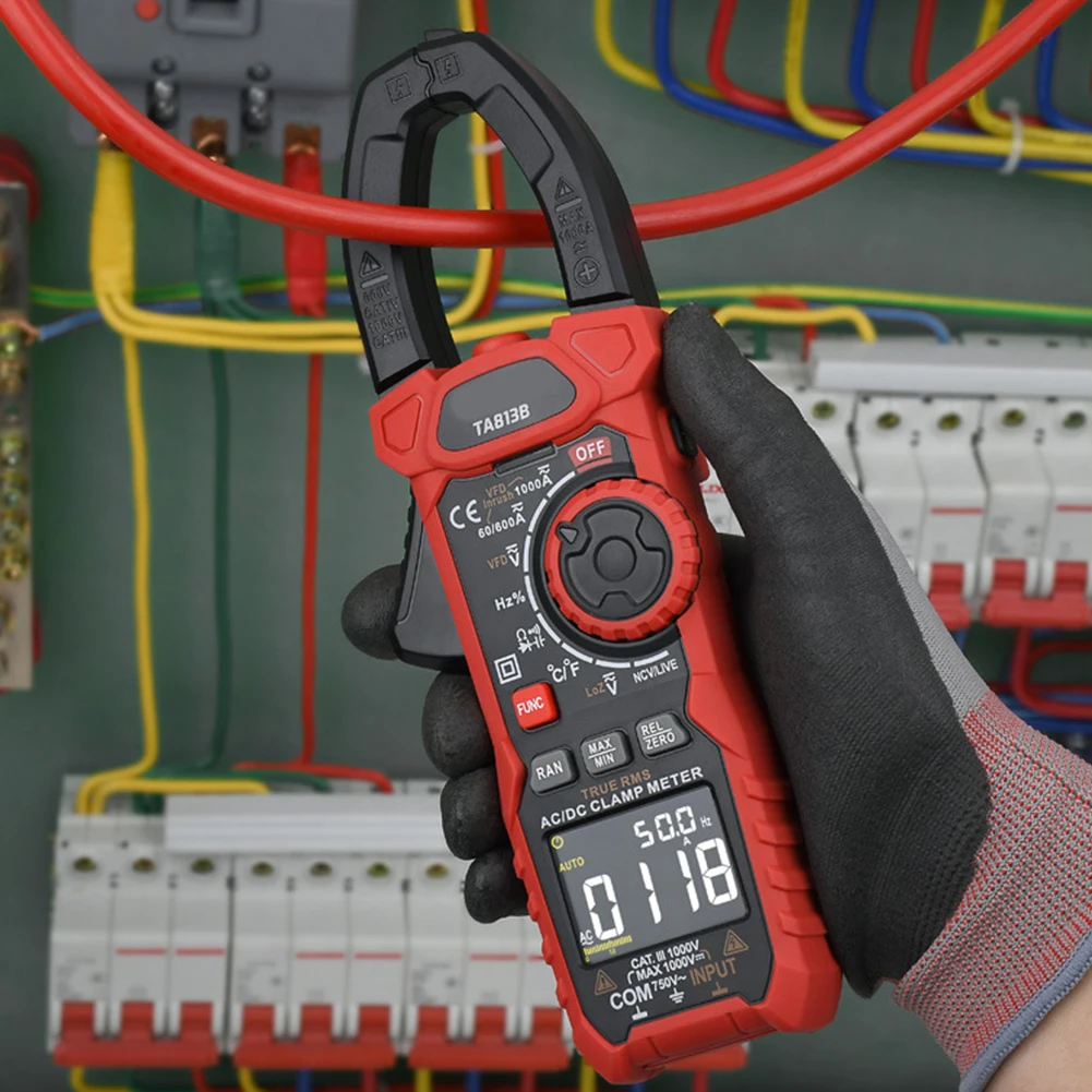

Digital Clamp Meter TA813B 1000A AC DC Current Tester with 36mm Jaw Non Contact Voltage Detection Backlit Screen