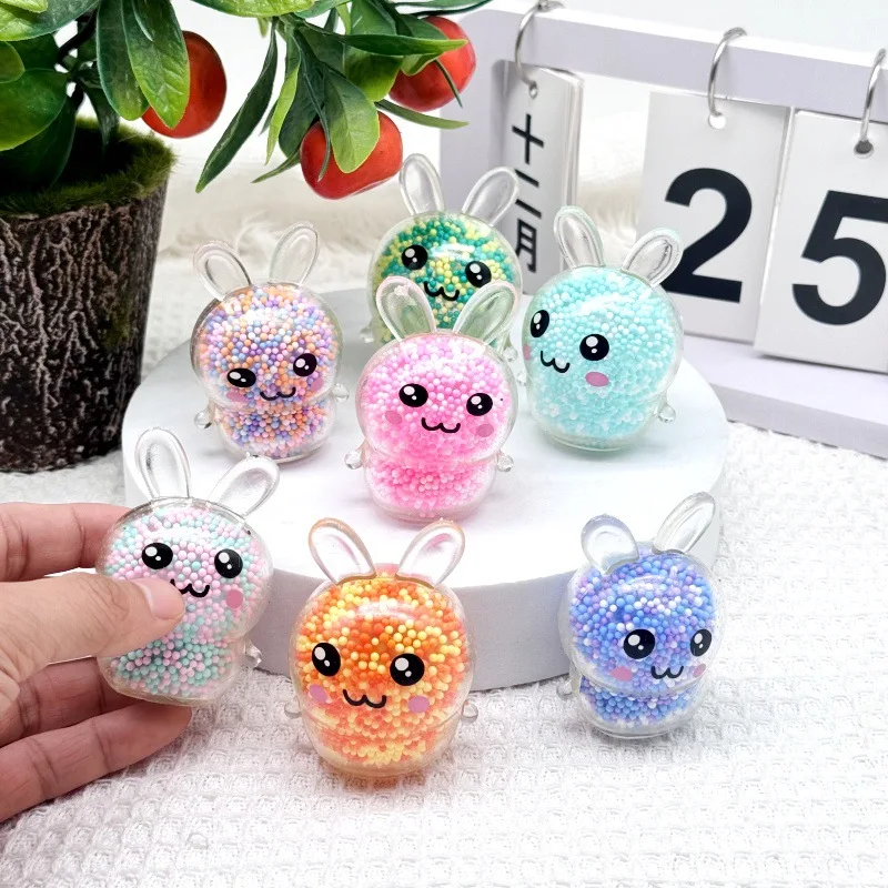 Squishy Bunny Stressballen met licht Stress Relief Speelgoed Meisjes Kinderen Fidget Speelgoed Kleurrijk Konijn voor Paasmandvullers