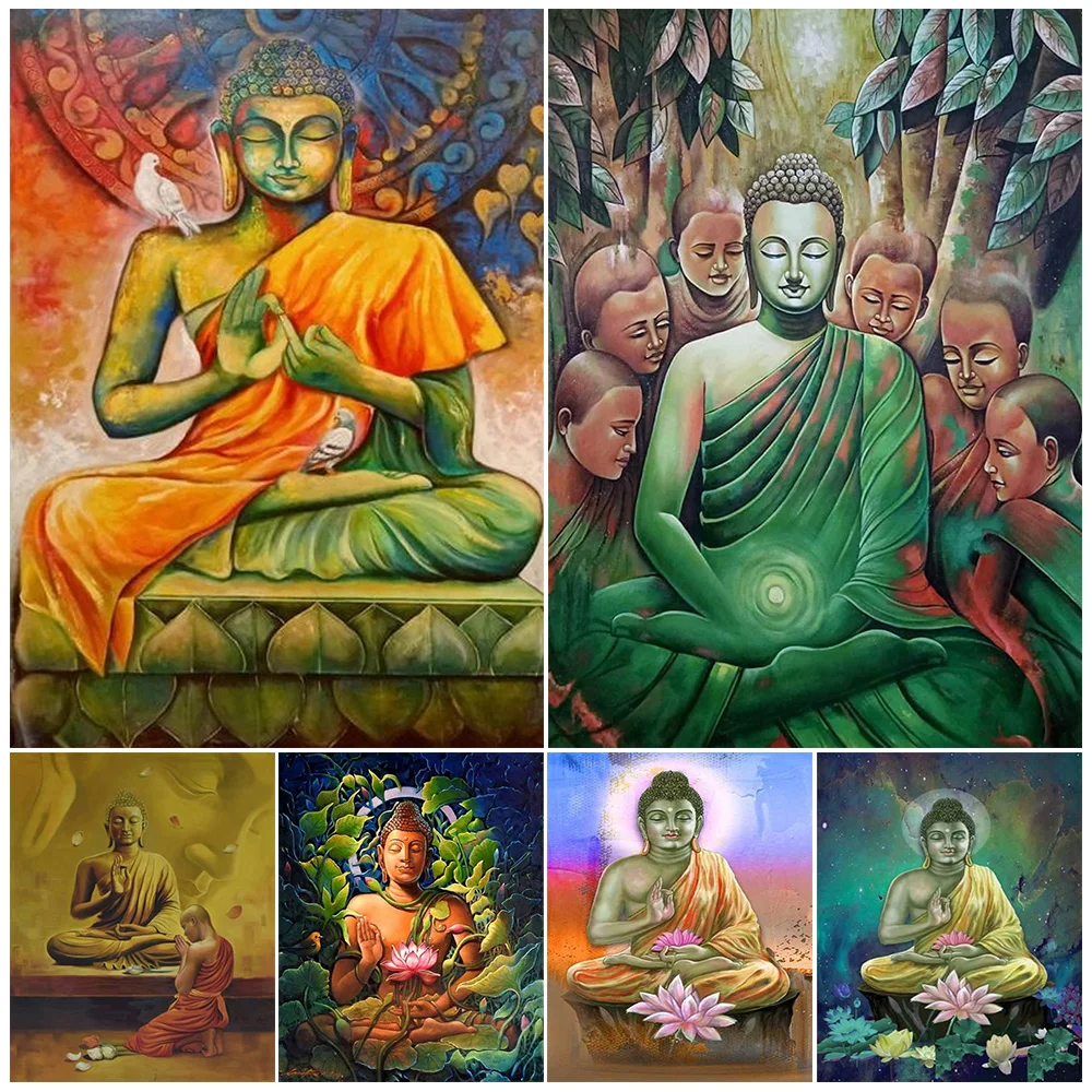 

Religion Buddhism Buddha in Meditation Posters Wall Pictures For Living Room Nordic Poster Wall Art Canvas Painting Unframed