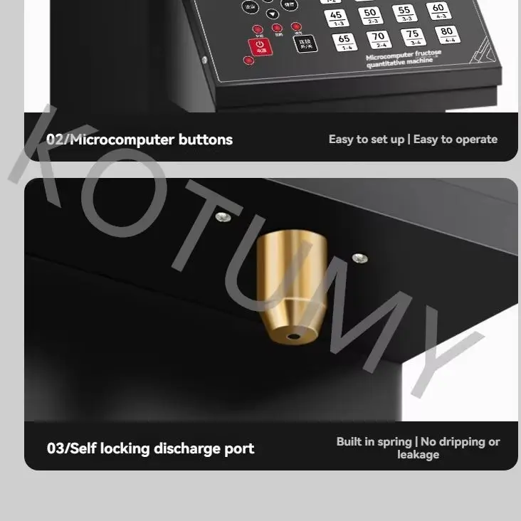 Intelligent Memory Button ABS Sugar spout Constant Temperature Automatic Syrup Machine For Milk Tea Shop Coffee Shop