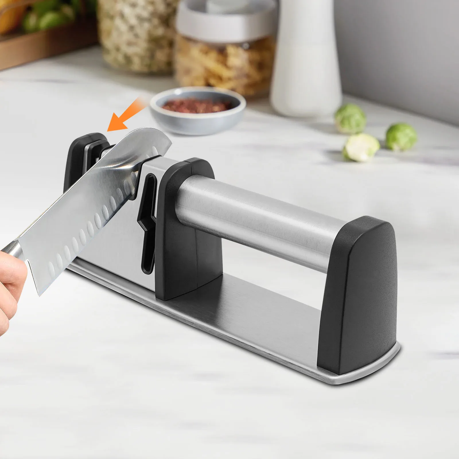 

Точилка для ножей 4-в-1, бытовой инструмент для заточки для кухни, дома, ресторана, зала