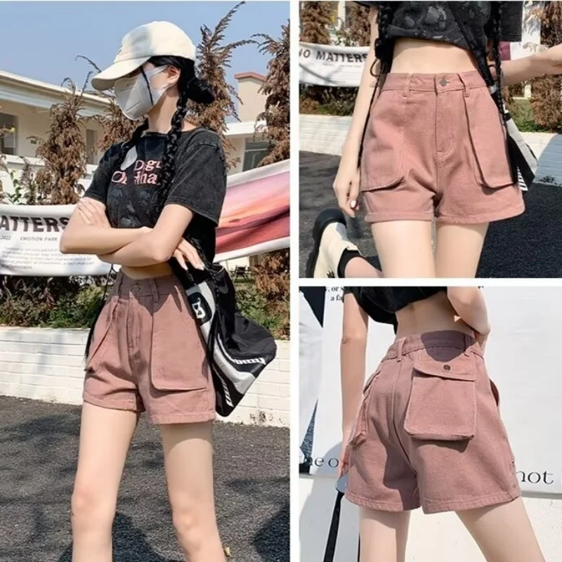 

New Street Shorts for Women Harajuku Fashion Y2k Jean Shorts Summer Sexy Hottie Dirty Pink Casual Short Pants Women Biker Shorts