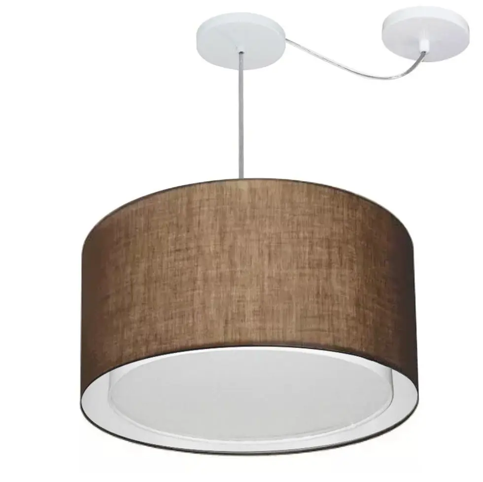 45x30cm Coffee-Bivolt Cilhydric Pendant Chandelier With Deviation Md-4307 Dome Fabric