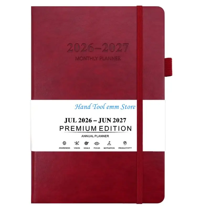 H37F 2026-2027 Day Planner with 384 Pages PU Leather Academic Planner 12 Month from Jul.2026-Jun.2027 for Daily Scheduling