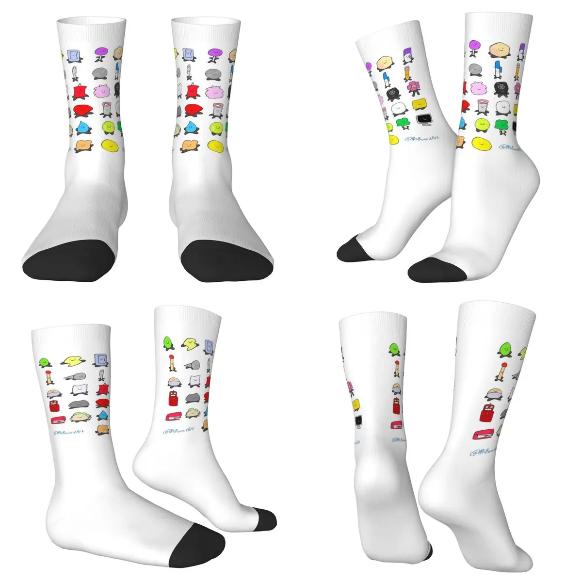 

Bfdi All Contestants Pack, часть носков, впитывающие пот чулки в стиле Харадзюку, всесезонные длинные носки, аксессуары для подарков унисекс