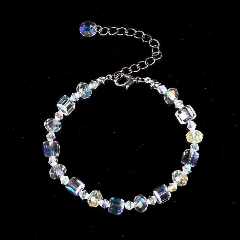Transparent Square Crystal Bracelet Adjustable Bangle Women Party Jewelry Girl Lady Bracelets Gift Girlfriend Present