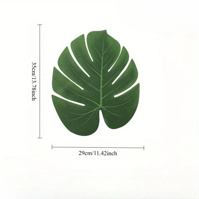 1pc Artificial Palm Leaves - Turtle Leaf for autumn and winter, Thanksgiving Theme Party, Wedding & Birthday Table Decorations