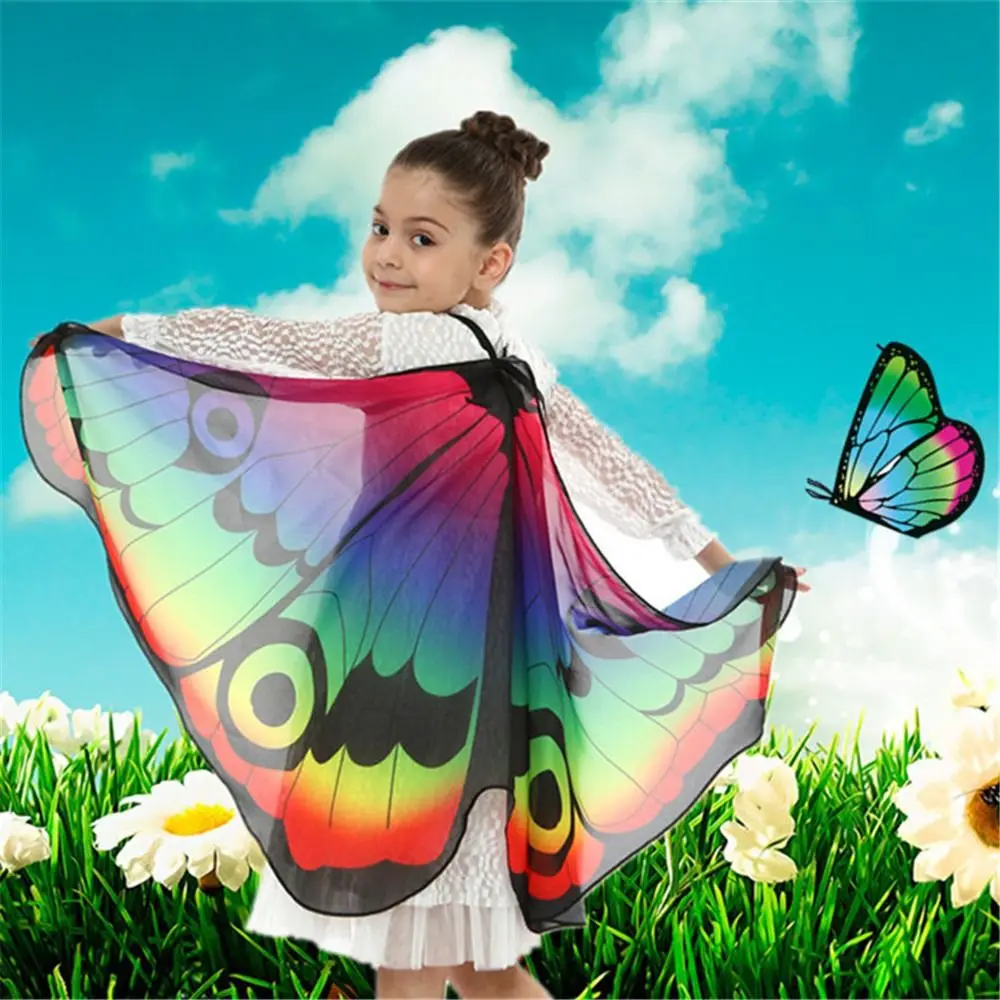 Colorful Butterfly Wings Shawl Poncho Scarf Ladies Fairy Cosplay Performance Accessories Shawl