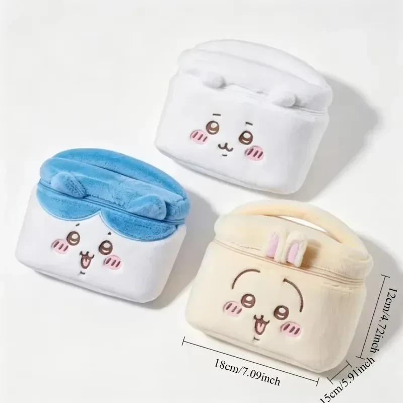2026Plush Makeup Bag Cute Cosmetic Storage Pouch Hachiware Usagi Portable Travel Toiletry Kawaii Halloween Gift for Girls