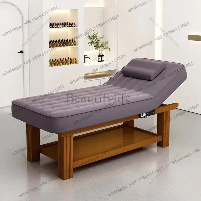 LSModern Solid Wood Latex Massage Bed Special Ear Picking SPA & Eyelash Bed For Nordic Beauty Salon Furniture Camilla Masajes FY