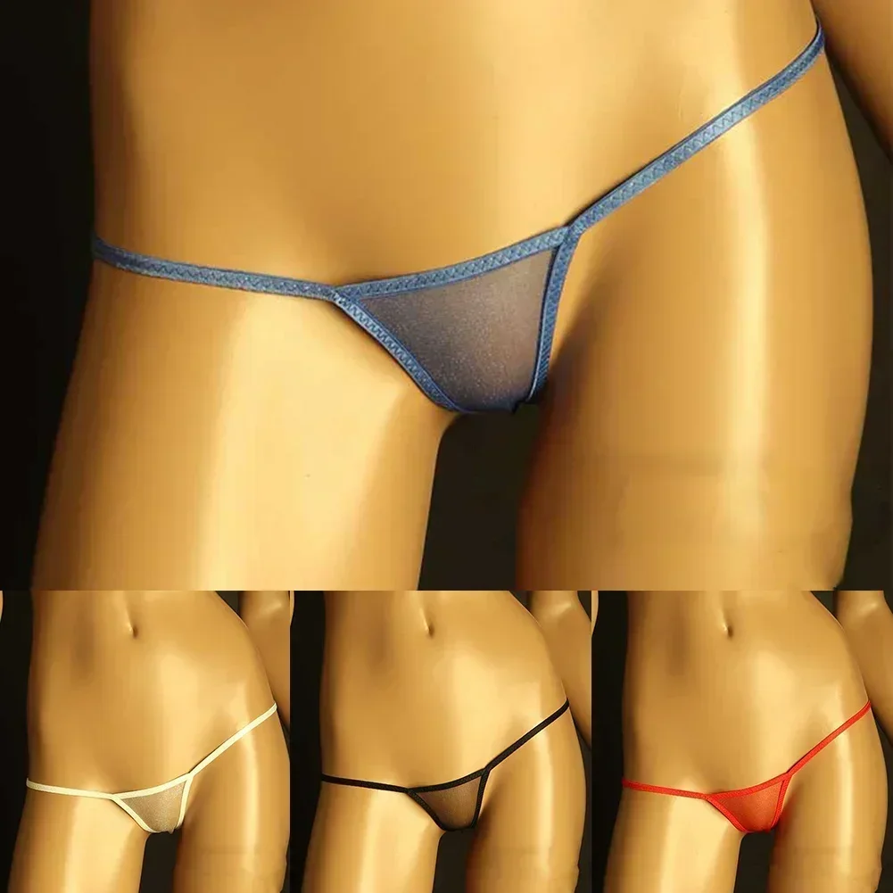 Homens Respirável Confortável Nylon G-string, Cuecas Sexy, Ver Através De Roupa Interior, Calcinha Baixa Cintura, Confiável, Novo