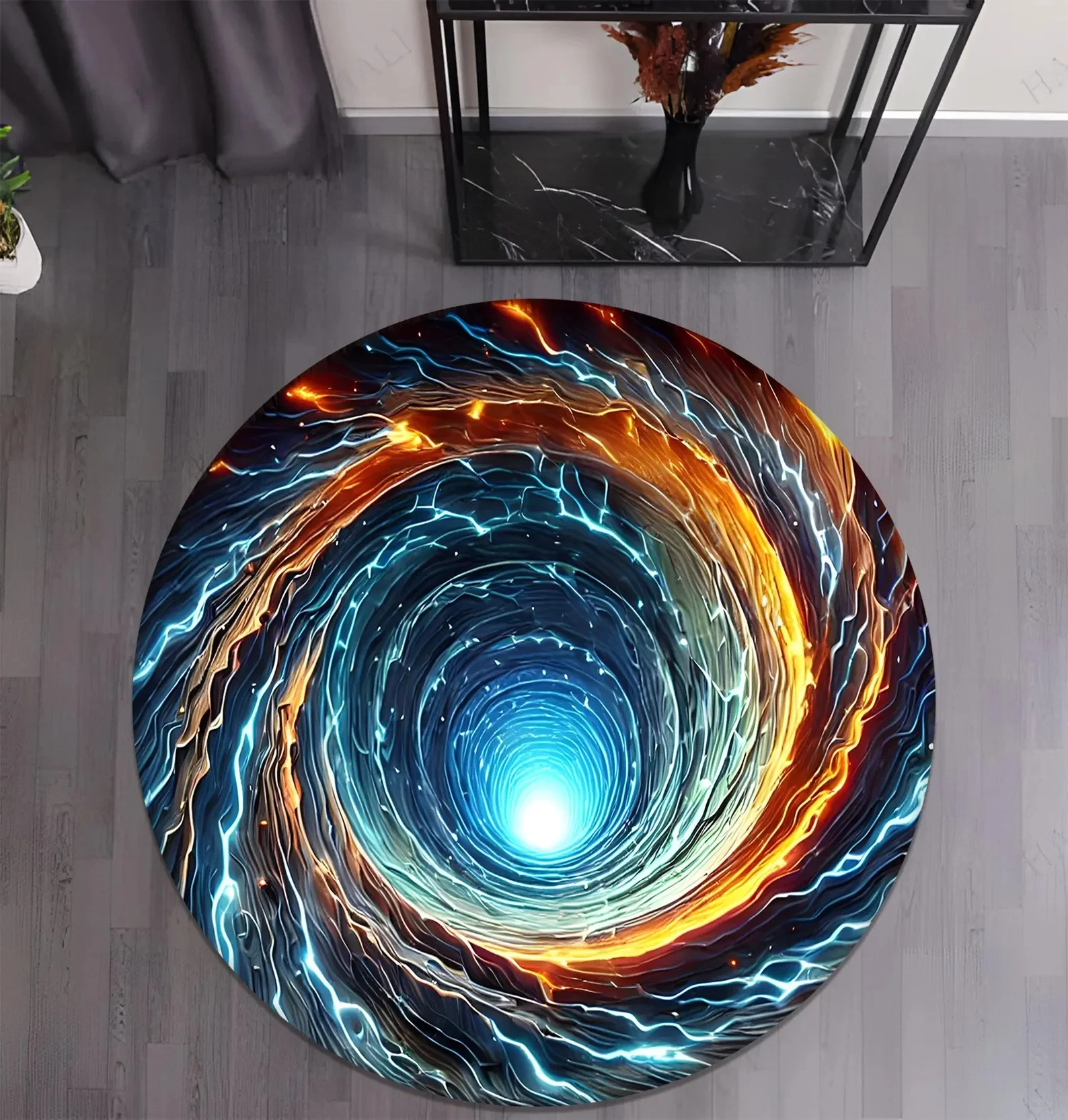 Crack Vortex Rug – Soft Non-Slip Floor Decor for Bedroom Living Room