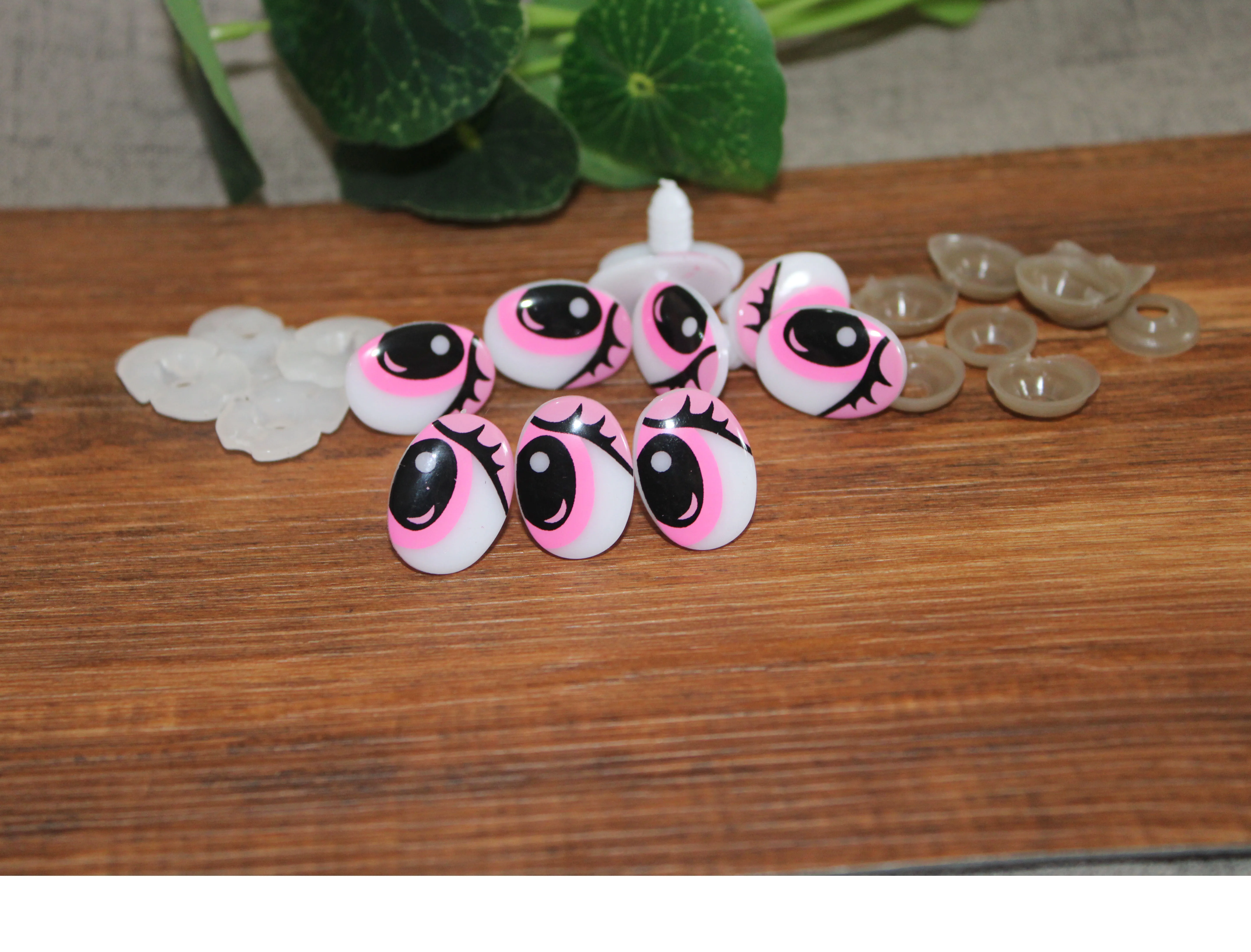 500pcs---15x20mm wholesale new lovely clean pink print toy safety comical eyes animal eyes  & washer for diy plush doll findings