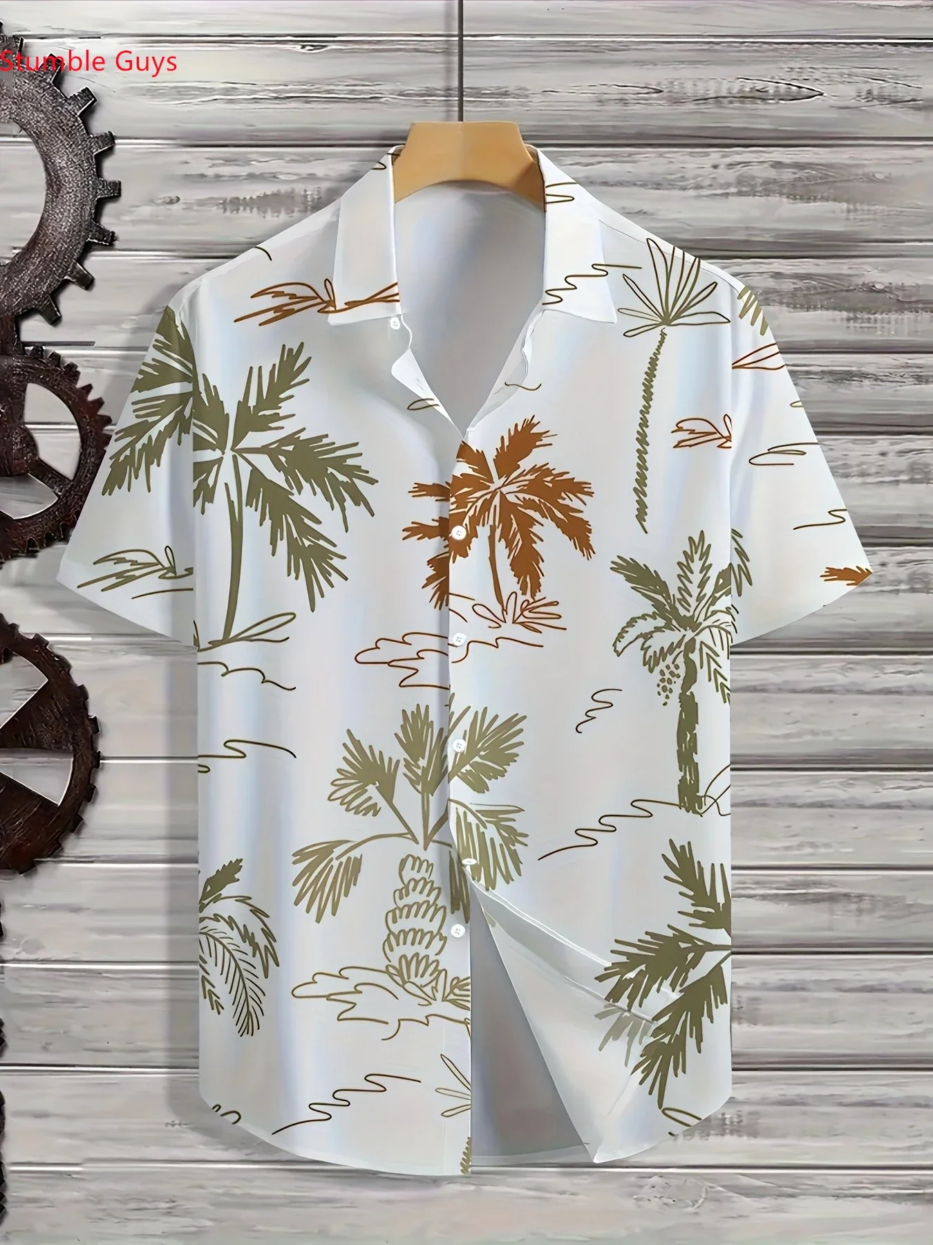 Men's Fashion Tropical Beach Shirt Summer Man Short Sleeve Hawaiian Casual Print Lightweight Breathable Party Tops