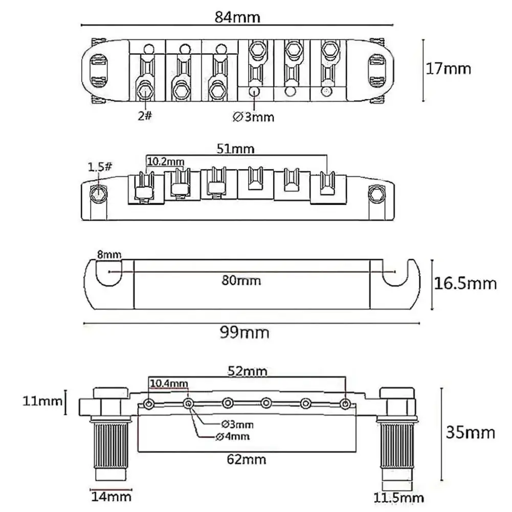 1 Set Roller Saddle Bridge Tailpiece Upper Lower String Bridge Compatible For Lp Sg Les Paul Electric Guitar Drop shipping