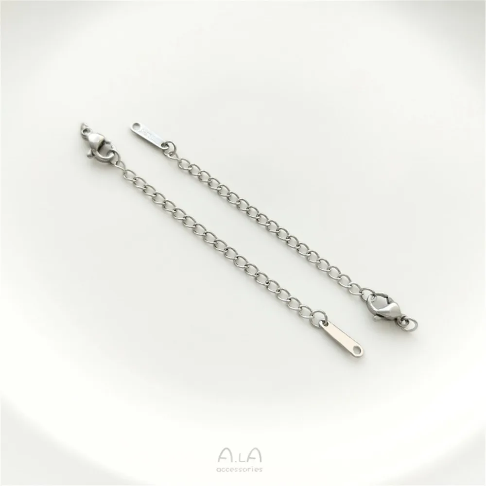 Titanium Steel Extension Chain Gold Platinum Lobster Buckle Tail Chain Handmade Necklace Extension Chain Jewelry Accessories