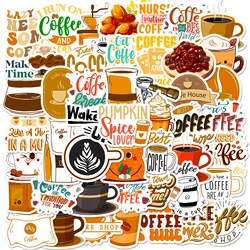 Coffee Stickers 50 Pcs Cool and Fun Coffee Sticker Pack Waterproof Vinyl Stickers Decals for Hydro Flask Water Bottles Laptop