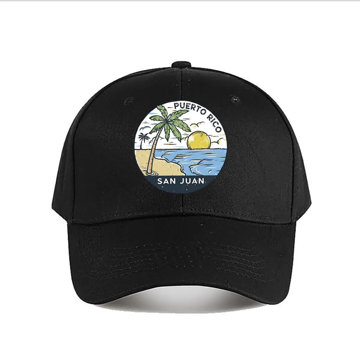 Puerto Rico San Juan Beach Sunset Palm Baseball Cap Fashion Men Sunhat Women's Outdoor Sports