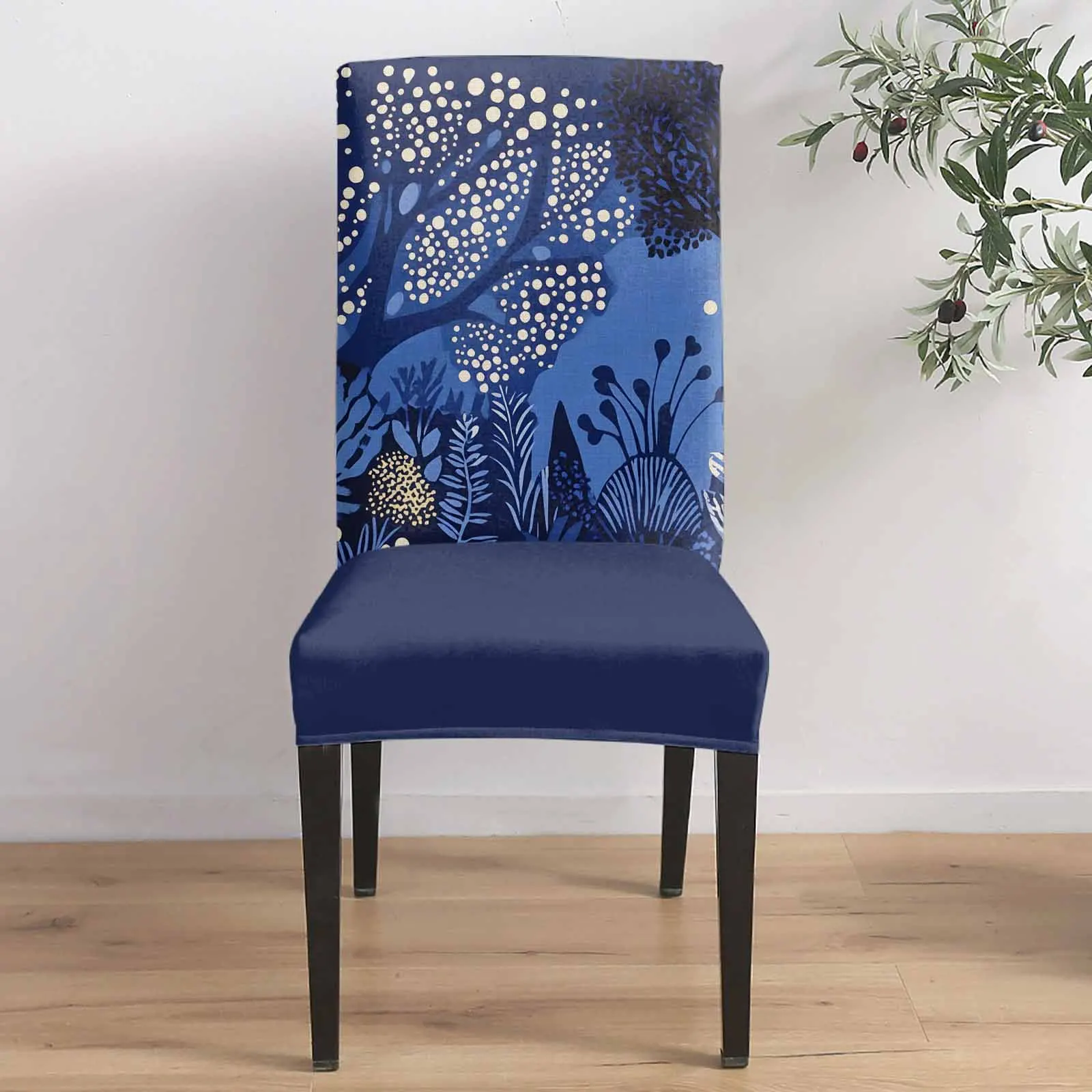

Night Woods Plants 4/6/8PCS Spandex Elastic Chair Case For Wedding Hotel Banquet Dining Room